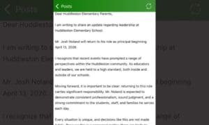 Huddleston Principal Noland to Return April 13 A...