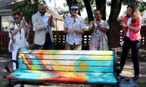 Atlanta Muralist Eric Nine Unveils Painted Bench...