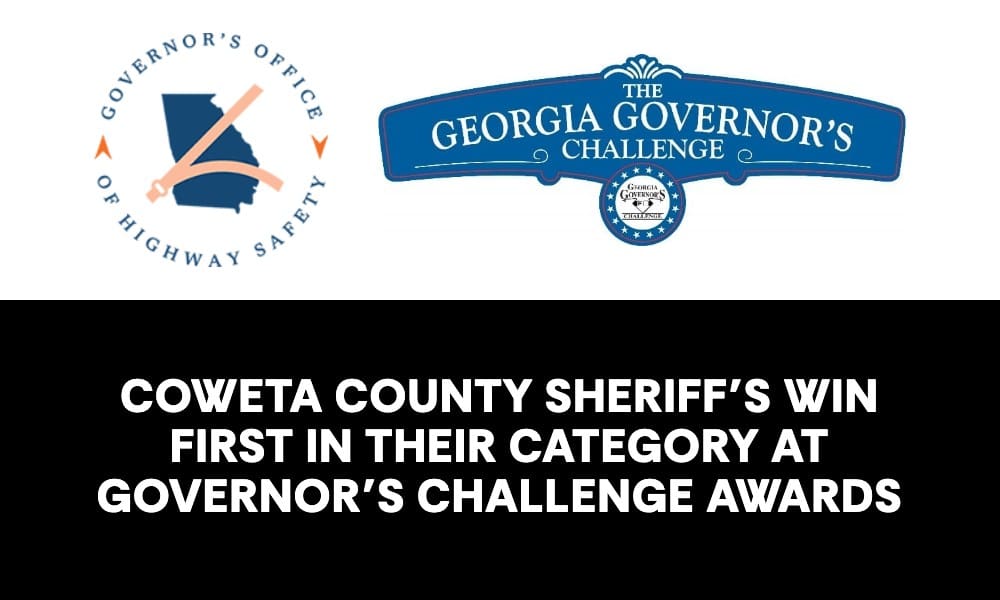 Governor’s Office of Highway Safety and Georgia Governor’s Challenge logos above the headline Coweta County Sheriff’s Win First in their Category at Governor’s Challenge Awards