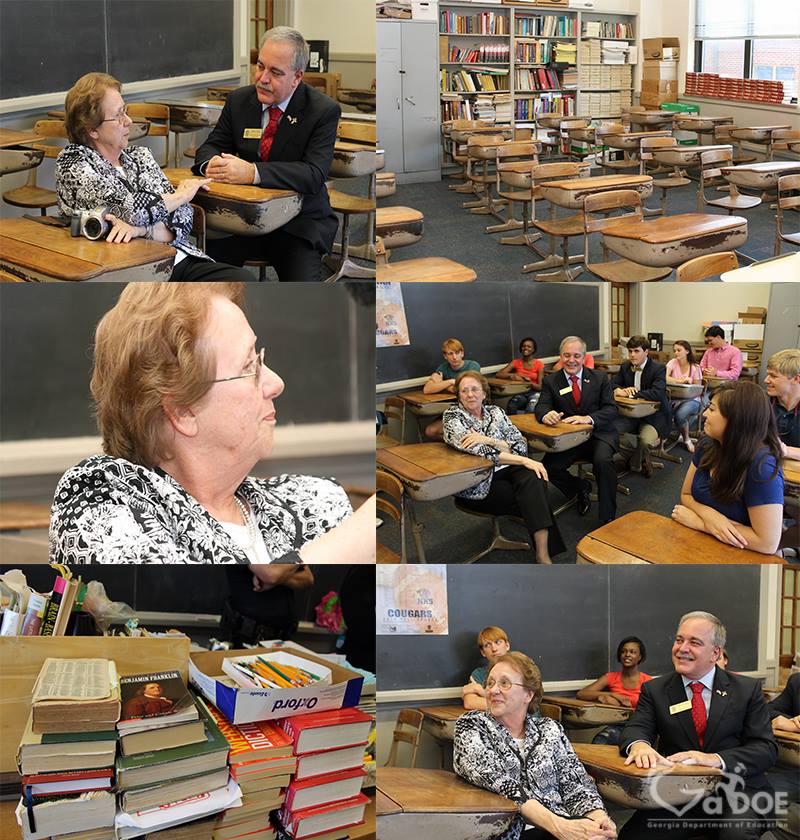 Woods visited Landreth’s classroom