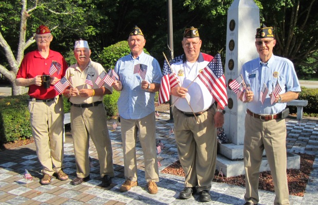 Flags ready for parade
