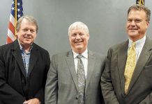 The three current Griffin Judicial Circuit superior court judges are shown in a photo from 2016. (L-R) Judges Fletcher Sams, Charles Ballard and Christopher Edwards. Photo/Submitted.